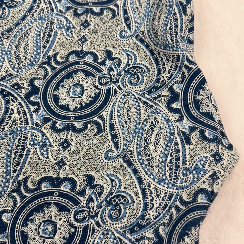 Hester & Orchard Blue Paisley Print Rayon Pull-on Boho Wide Leg Lounge Pants XL - Picture 9 of 10